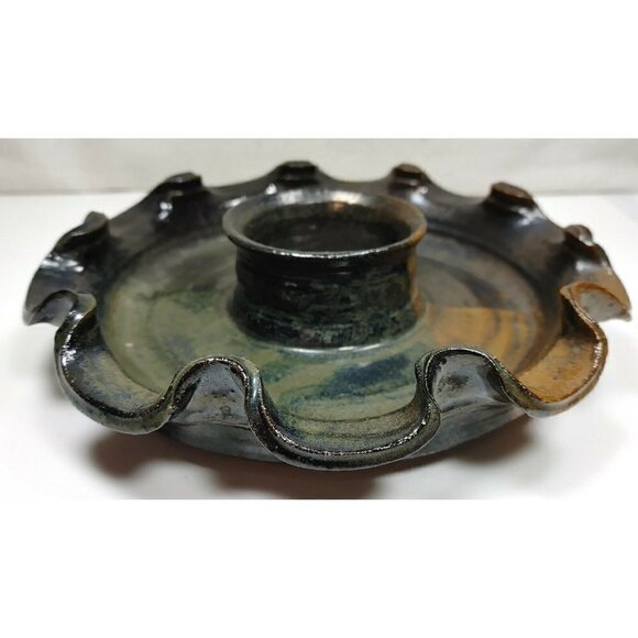 Vintage Bogdanowitz Pottery Food Safe Sculpted Edge Good Baking Round Bowl - Picture 5 of 8